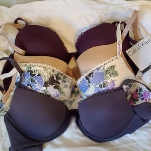 Lot of 4 Calvin Klein Customized Lift Bras 34B